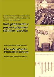 Pozvánka na seminář pro pedagogy o rozpočtu